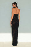 Black Mermaid Halter Lace Long Prom Dress