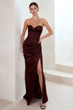 Cabernet Sweetheart Mermaid Long Formal Dress With Slit