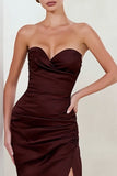 Cabernet Sweetheart Mermaid Long Formal Dress With Slit