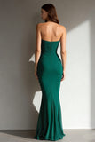 Mermaid Dark Green Sweetheart Long Prom Dress With Ruffles