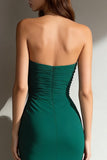 Mermaid Dark Green Sweetheart Long Prom Dress With Ruffles