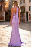 Light Purple Corset Mermaid Ruched Prom Dress