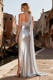Sparkly Silver One Shoulder Long Prom Dress