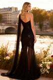 Black Sequin Mermaid Tulle Prom Dress