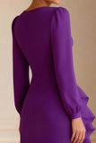 Mermaid Purple V-Neck Mother of the Bride Dress With Ruffles