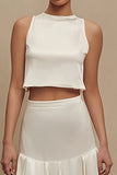 2 Piece Ivory A Line Reception Dress