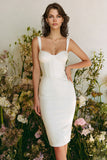 Corset Sweetheart Bodycon Little White Dress