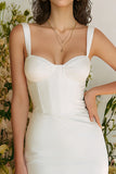 Corset Sweetheart Bodycon Little White Dress