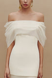 Mermaid Ivory Off the Shoulder Long Engagement Dress