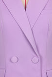 Purple 3 Piece Peaked Lapel Slim Fit Women Suits