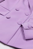 Purple 3 Piece Peaked Lapel Slim Fit Women Suits