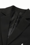 Sparkly Black Notched Lapel Beaded Women Prom Blazer