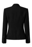 Sparkly Black Peaked Lapel Single Buckle Women Prom Blazer