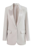 Black Peaked Lapel Single Buckle Women Blazer