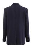 Black Peaked Lapel Single Buckle Women Blazer