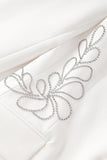 Peaked Lapel White Beaded Women Prom Blazer