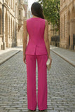 2 Piece Fuchsia Single Breasted Slim Fit Women Suits