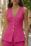 2 Piece Fuchsia Single Breasted Slim Fit Women Suits