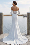 Sweetheart Mermaid Appliqued Satin Wedding Dress with Court Train (Without Golves)