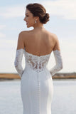Sweetheart Mermaid Appliqued Satin Wedding Dress with Court Train (Without Golves)