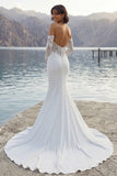 Strapless Mermaid Ruched Long Wedding Dress with Sweep Train (Without Gloves)