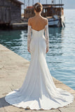 Ivory Strapless Mermaid Appliqued Wedding Dress with Sash