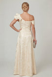 Olive A Line Off the Shoulder Floral Burnout Mother of the Bride Dress