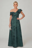 Olive A Line Off the Shoulder Floral Burnout Mother of the Bride Dress