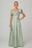 Olive A Line Off the Shoulder Floral Burnout Mother of the Bride Dress