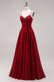 Burgundy Appliqued Beaded A Line Prom Dress with Cape