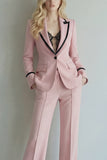 2 Piece Ivory Peak Lapel Slim Fit Women Suits