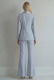 Blue 2 Piece Double Breasted Peak Lapel Work Suits