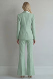 Blue 2 Piece Double Breasted Peak Lapel Work Suits