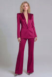 Blue Peak Lapel Slim Fit 2 Piece Women Suits