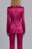 Blue Peak Lapel Slim Fit 2 Piece Women Suits