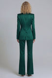 Blue Peak Lapel Slim Fit 2 Piece Women Suits