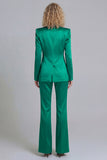 Blue Peak Lapel Slim Fit 2 Piece Women Suits