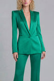 Blue Peak Lapel Slim Fit 2 Piece Women Suits