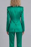 Blue Peak Lapel Slim Fit 2 Piece Women Suits