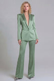 Blue Peak Lapel Slim Fit 2 Piece Women Suits