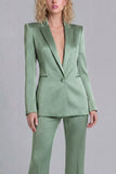 Blue Peak Lapel Slim Fit 2 Piece Women Suits