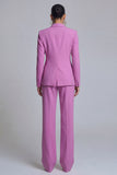 Purple Slim Fit Peak Lapel 2 Piece Women Suits