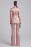 White Peaked Lapel 2 Piece Satin Women Suits