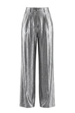 Metallic Shawl Lapel 2 Piece Grey Bowed Women Suits