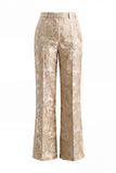 Jacquard Champagne Shawl Lapel 2 Piece Bowed Women Suits