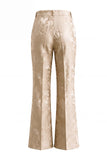 Jacquard Champagne Shawl Lapel 2 Piece Bowed Women Suits
