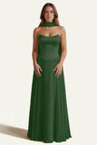Daffodil A Line Strapless Long Prom Dress with Sash