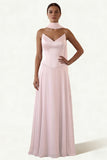 Dusk A Line Strapless Long Prom Dress with Sash