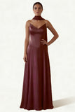 Dusk A Line Strapless Long Prom Dress with Sash