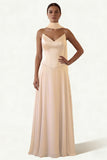 Dusk A Line Strapless Long Prom Dress with Sash